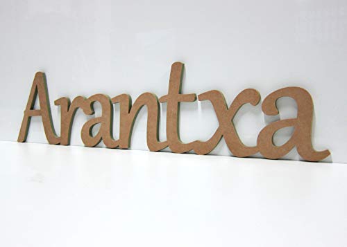 Nombres Decorativos. 60-80cm. Letras en Madera MDF, para Pintar o Lacar. DIY, Manualidades. Regalos Personalizados. (Arantxa)