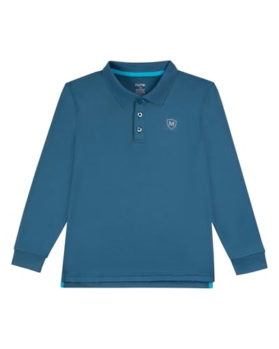 MeMoi Boys Silky Soft Dri-Effect Moisture Wicking Long Sleeve Polo Shirt2