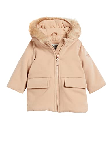 OshKosh B'gosh Baby Girls' Sweet Faux Wool Jacket Dress Coat, Camel, 12MO