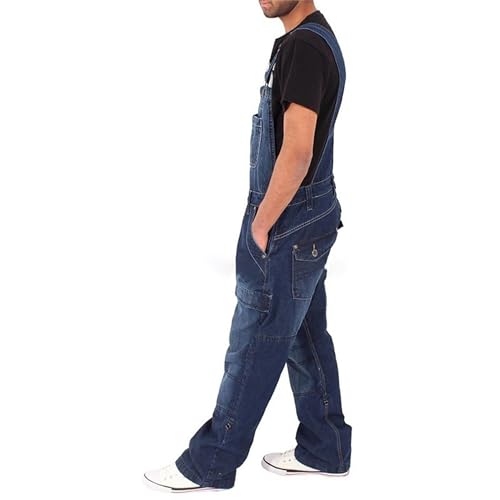 JEKE-DG Men's Casual Streetwear Jeans Jumpsuit Loose Fit Hip Hop Jumpsuit Fashion Straight Leg Washed Jumpsuit2