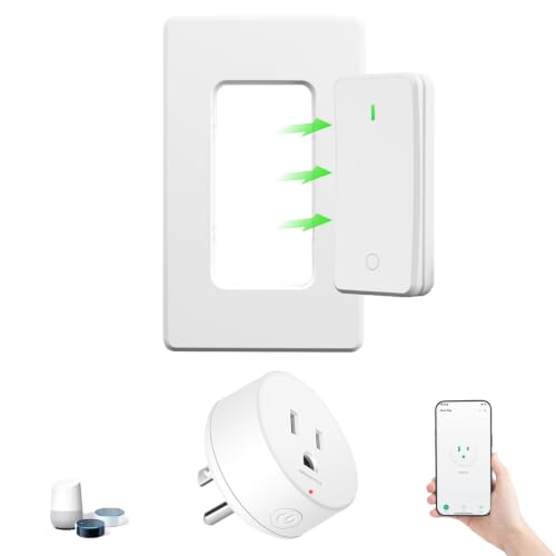 Image of Greencycle Smart Plug with Switch,Wireless Switch,APP,Voice,3 Ways Control
