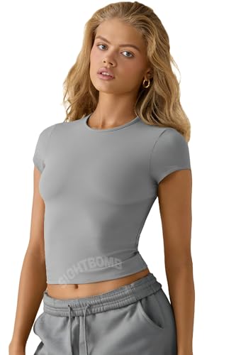 Image of SIGHTBOMB Round Neck Short Sleeve Ultra Soft Front Support Cuddle TEE Microfiber Soft TOP for Women