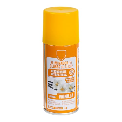 H HANSEL HOME Eliminador de Olores Coche de Descarga Única, Ambientador Coche Nuevo, Limpiador Aire Acondicionado Coche, Elimina el Olor y la Humedad, 1 Unidad x 150ml, Vainilla
