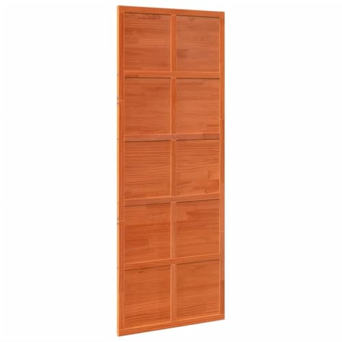 vidaXL Porta del Granaio Marrone 80x208 cm in Legno Massello di Pino, porta della stalla scorrevole, porta del fienile scorrevole, porta scorrevole per interni