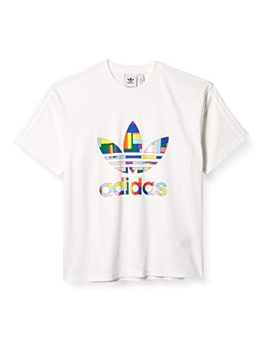 adidas Originals mens Pride Flag Fill Tee White/Multicolor Large