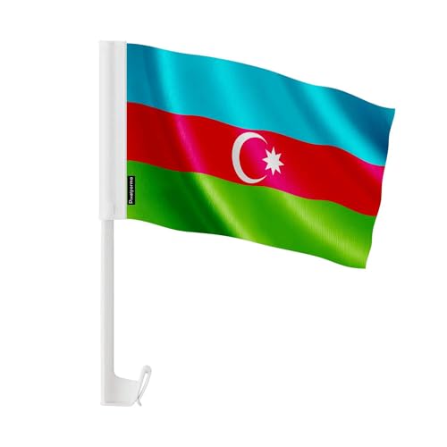 Drapeau voiture Azerbaïdjan en polyester pour cortège de mariage et fête