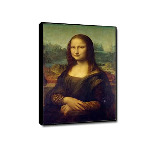 Tableau Leonardo da Vinci impression sur toile encadré noir format 85x128cm
