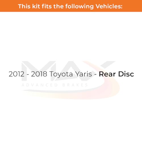 Image of Max Advanced Brakes Front Brake Kit Compatible With 2012 2013 2014 2015 2016 2017 2018 Toyota Yaris Rear Disc Replacement Geomet Coated OE Disc Brake Rotors and Ceramic Brake Pads