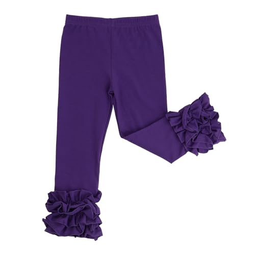 Image of HOOLCHEAN Baby Toddler and Little Girls Cotton Ruffle Leggings