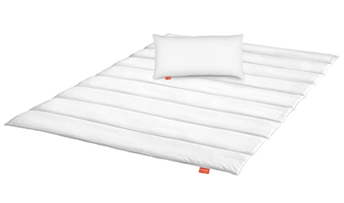 Bodyprotect Ecoline Bettwaren-Set Bettdecke 155 x 220 + Kopfkissen 40 x 80 cm, medium Ganzjahresdecke, Steppdecke aus 100% Mikrofaser, waschbar, Allergiker geeignet, weiß Cover