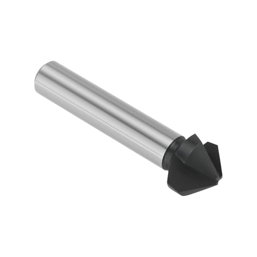 Create idea 1 Pièce de Foret à Fraiser 90 Degrés Fraise à Chanfrein à 3 Cannelures 16,5 Mm M35 en Acier Rapide avec Revêtement TiAIN Mèches de Fraisage 60 Mm X 10 Mm Adaptées Aux Métaux Plastique