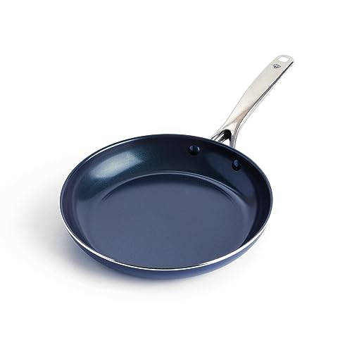 Image of Blue Diamond Cookware Diamond Infused Ceramic Nonstick 9.5" Frying Pan Skillet, Induction, PFAS-Free, Dishwasher Safe, Oven Safe, Blue