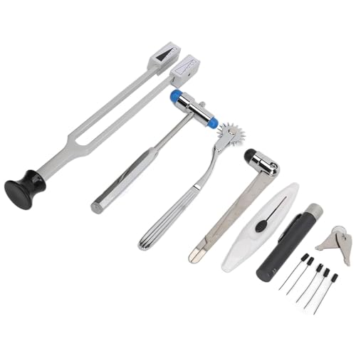 Kit professionale per esami neurologici, set diagnostico da 7 pezzi per test sensoriali e riflessi, essenziale per medici e studenti di medicina