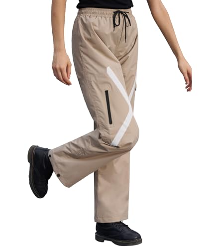 RainRider Rain Pants for Men Women Waterproof Over Pants Windproof Hiking Rain Gear for Golf Outdoor Fishing(Khaki L)