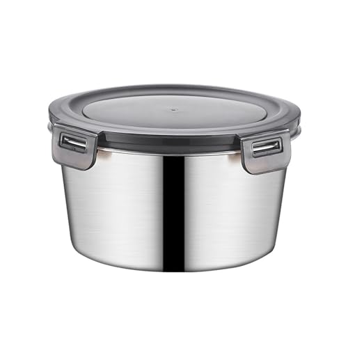 ZIDDAR Espacioso recipiente de almacenamiento de alimentos de acero inoxidable 316 para el hogar, lonchera multiusos con tapa transparente