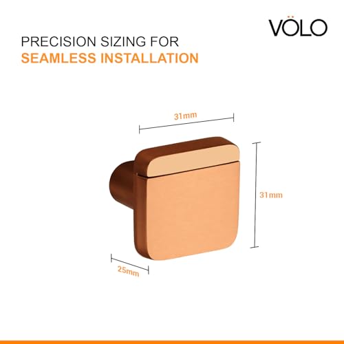 Image of VOLO Rose Gold Cabinet Knob /Drawer Cabinet Knobs /Wardrobe Door Knobs /Cupboard Drawer Pull Handle /Kitchen Drawer Knob /Pulls (Knob S-175), Rose Gold (10)