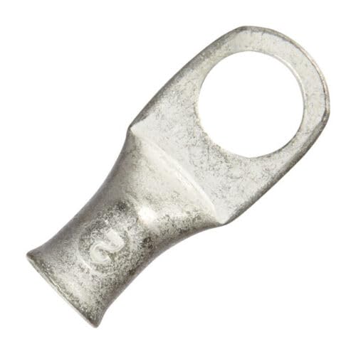 Reemplazo compatible con Jandorf 60766 terminal eléctrico de cobre niquelado no aislado 1/2 pulg. con perno, calibre 2 AWG miniatura 1