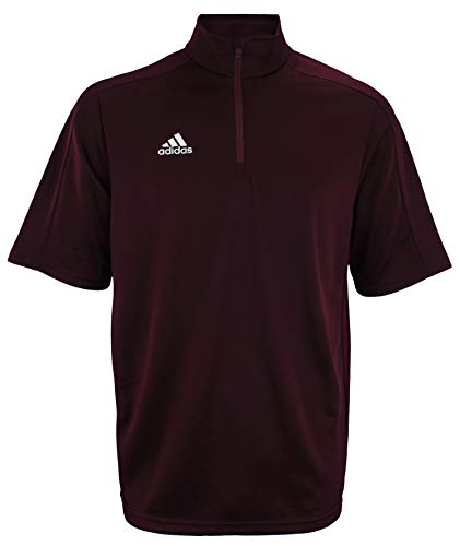 adidas Game Built Short Sleeve QuarterZip Top Men's Multisport, Maroon Medium