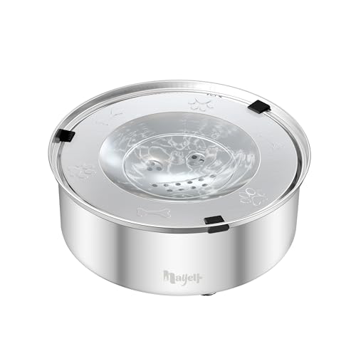 Nayelf Ciotola d'acqua per cani senza sbavare, 1 l, in acciaio inox, per cani di piccola taglia, antiscivolo e a prova di perdite