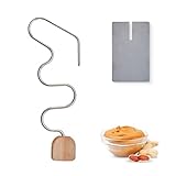 Peanut Butter Stirrer, Natural Nut Butter Mixer, Reliable Handle, Steel Scraper Multi-Size: Fits 16-80 oz Jars