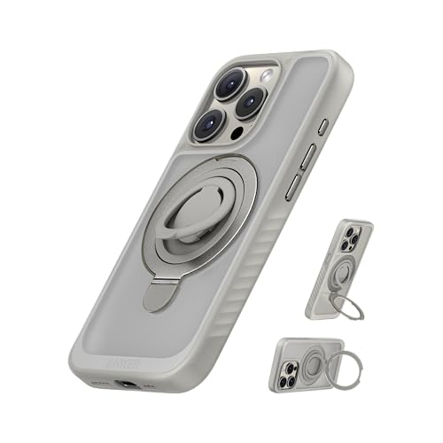 Anker MagGo Magnetic Case with 360° Soft Silicone Ring Stand for iPhone 13/14, Slim and Durable MagSafe-Compatible Protective Cover, 2-in-1 Shockproof Case Exclusively for iPhone 13/14 Black