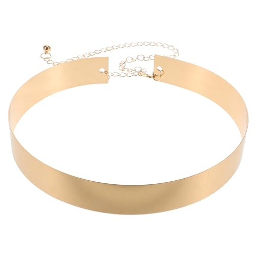 FOMIYES Cinturón de Cintura Metálico Dorado Ajustable para Mujer Diseño de Placa de Hierro Pulida Accesorio de Moda para Vestidos Joyería Corporal Elegante y Versátil
