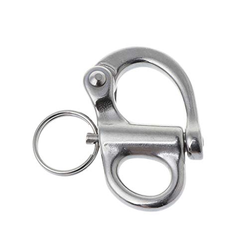 GRABLOOM Stainless Steel Rigging Sailing Fixed Bail Snap Shackle Fixed Eye Snap Hook Tube Towable Person
