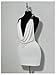 SHENHE Women's Draped Deep V Neck Halter Mini Dress Sexy Backless Ring Cocktail Party Dress White X-Small
