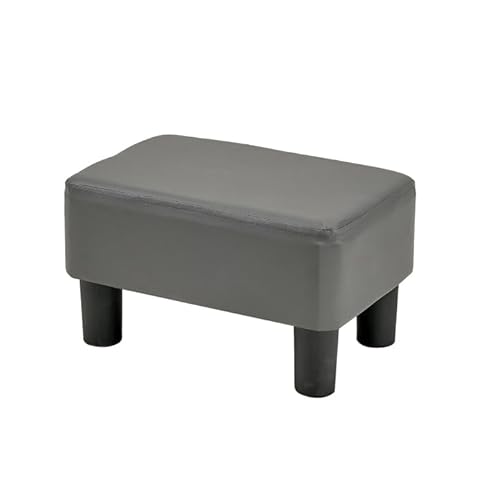 VECELO オットマン スツール 40cmx28cmx22cm 足置き台 正座椅子 フットスツール PUレザー スツール アウトドア オットマン 搁脚凳 フットレスト 换鞋凳 おしゃれ 子供用 グレーの商品画像（Amazon）