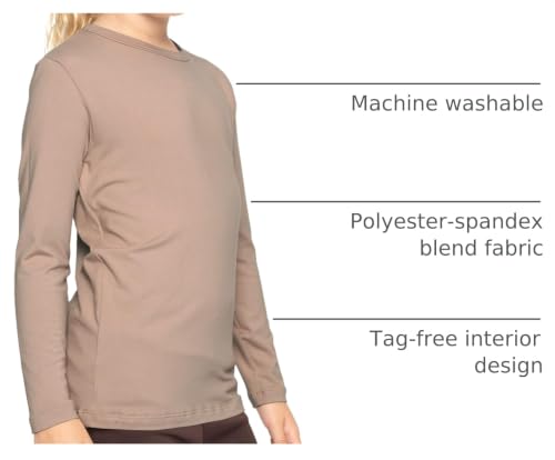Image of Shirts for Girls Long Sleeve Crew Neck Top, Hoodie or 3 /4 Sleeve Soft Stretch Kids Lightweight Size 2-16