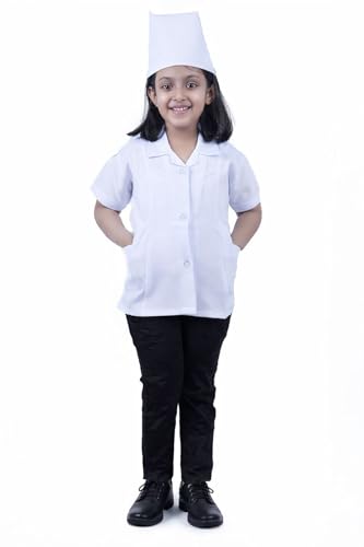 Image of BookMyCostume Nurse Sister with Cap Medical Community Helper Kids Fancy Dress Costume 6-7 years