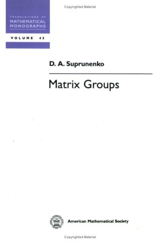 Amazon | Matrix Groups (Translations of Mathematical Monographs, 45 ...
