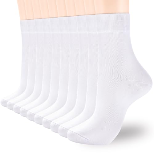 Image of ATBITER Women Thin Cotton Crew Socks,Ankle Bootie Casual Dress Socks 6Pairs | Above Ankle High Calf Cute Casual Socks,Soft Cozy Thin Enough Non Slip No Pilling.for Dress Flats Sneaker Shoes Size 6-9 /9-11