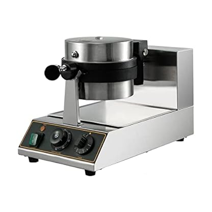 Runder Waffeleisen 1100 W Kommerzieller elektrischer Antihaftofen 180 ° drehbarer doppelseitiger Plattenkuchen-Muffin-Backautomat,Sicherheitsversicherung