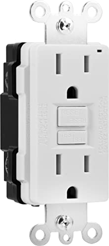 Ge 15A Gfci Receptacle, Non-Tamper Resistant, Ul Listed, 120V, Self-Test, Led Indicator, Nec Compliant White, Wall Plate Not Included, 32073 #TOP11