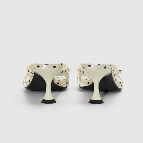 Image of QIV Leopard Kitten Heels Pointed Toe Mule Heels for Women Open Toe Kitten Heel for Party Dressy Wedding
