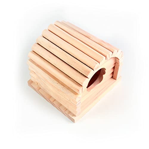 INOOMP 小動物用天然木製隠れ家 厳選自然木使用小型ペットハウス ハムスター ハリネズミ対応 無塗装で 丸デザインで遊び心満載