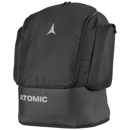 ATOMIC REDSTER Heated Boot Pack 230V I Beheizbare Skischuhtasche mit Helmfach & Temperaturregler I Wasserabweisender Skischuh-Rucksack mit Bodenmatte I Skitasche inkl. Auto-Stecker | Schwarz