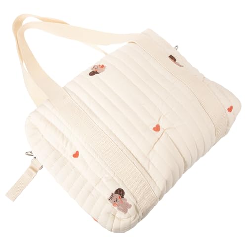 Sac à langer en coton brodé de taille moyenne pour poussette et voyages