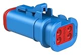 Produkttyp: Stecker AT06-4S-OMBLU Automobilgehäuse, Stecker, 4 Stück, Blau