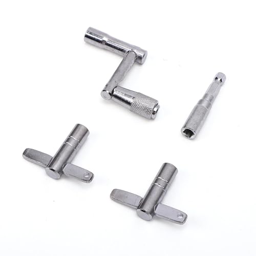 Annadue Juego de Llaves de Tambor de Metal, 4 Piezas, Herramienta de Afinación Portátil, Llave para Tambores Acústicos y Electrónicos, Sintonizador de Tambor Universal para Bateristas