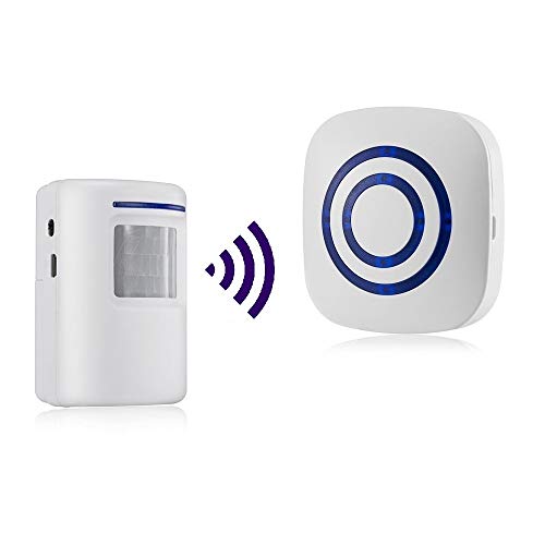 Détecteur de Mouvement Alarme, HommyFine Sirène Détecteurs de Mouvement Infrarouge-Sensor Alarme sans Fil PIR Set Détecteur de Mouvement Détecteur Infrarouge 38 Sonneries