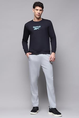 Image of Reebok Men's Classic Crew Sweatshirt - Cozy Fleece Pullover, No Hoodie Design