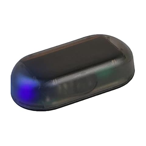 WFCC Fake Solar Power Simulated Car Alarm LED Light Anti-theft Warning Lights Flashing Security Lamp Anti Theft Flash Blinking Warning Lamp Vehicle Cars Auto, Blue Light Cover
