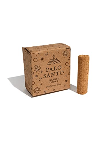 Shamans Market Palo Santo Incense Cones - 8 Pack Box, Sustainably Harvested, Serfor Certified, 100% Natural Bursera Graveolens, Energy Cleansing, 25 Minute Burn Time Per Cone #TOP4