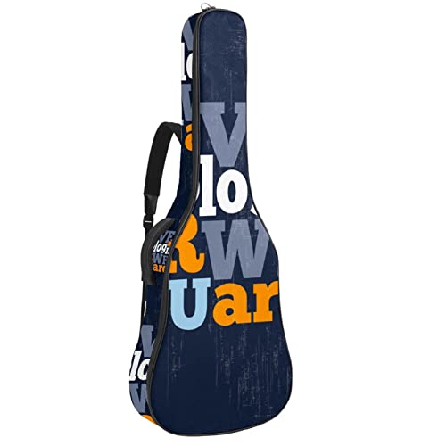 Housse de transport rembourrée pour guitare avec slogan – Étanche – Oxford – Avec bandoulière réglable - Les Beatles, Paul McCartney, John Lennon, RIngo Starr, George Harrison Housse de transport rembourrée pour guitare avec slogan - Étanche - Oxford - Avec bandoulière réglable