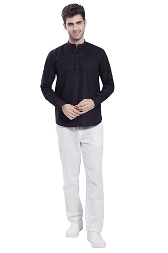 Image of DIVISIVE Men's Slim Fit Full Sleeves Cotton Short Kurta