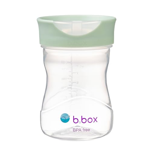 Image of b.box Toddler Training Cup: Free Flow Opening, Great Transition from Sippy to Big Kid Cup. BPA Free, Dishwasher safe. Ages 12+ months (Sage, 8oz)