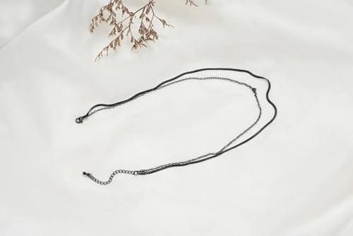 Layered Necklaces for Women, Dainty Gold Choker Necklace,14K Gold Plated Herringbone Cable Link Chain Heart Pendant Necklace Set for Women, Surgical Steel Womens Chain2