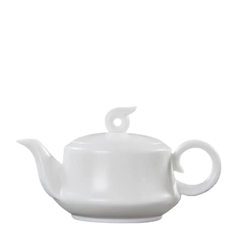 AXXPIV Yangzhi Jade White Porcelain Teapot, Single Xishi Kung Fu Teapot, Tea Cup, Office Teapot, Capacity 6.08oz, Height 2.75 inches, Width 3.38 inches, Safe Packaging (Bright Lamp Pot)